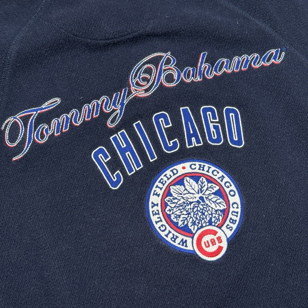 Tommy Bahama Chicago Cubs 1/4 Zip Rain Check Sweater Mens Small Navy MLB Wrigley - Picture 11 of 14